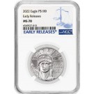 2022 $100 American Platinum Eagle 1 oz .9995 NGC MS70 Early Releases Coin