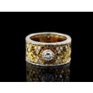 Buccellati 18k Yellow and White Gold Macri Ramage 10mm Band 