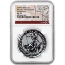 2020 £2 Great Britain 1 oz Silver Britannia Radial Sunburst NGC MS70 FR