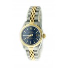 1985 Rolex Datejust 69173 26mm Two Tone 18k Gold Steel Blue Dial Automatic Watch