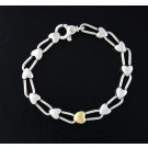 Tiffany & Co Italy 18k Gold Sterling Silver Continuous Heart Link Bracelet 7"