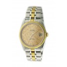 Tudor Prince Oysterdate 74033 34mm Two Tone SS Linen Dial Automatic Watch 