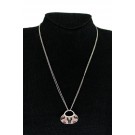 Mirabelle 18k White Gold Sapphire Diamond Purse Pendant Double Chain Necklace