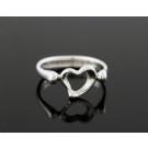 Tiffany & Co Elsa Peretti Spain 925 Sterling Silver Mini Open Heart Ring Size 5