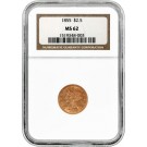 1855 $2.50 Liberty Head Quarter Eagle Gold NGC MS62 Uncirculated Coin