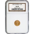 1856 Slanted 5 $1 Indian Head Princess Gold Dollar NGC AU58 About Uncirculated 
