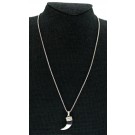 David Yurman Sterling Silver Onyx Claw Pendant 1.5mm Box Chain Necklace 20.5"