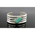 Vintage Old Pawn Navajo Native American Sterling Silver Turquoise Cuff Bracelet