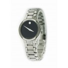 Movado Serio 20.3.14.1093 S 26mm Stainless Steel Diamond Black Dial Quartz Watch