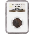 1804 1/2C Draped Bust Half Cent Cohen 6 C-6 Spiked Chin NGC AU53 BN Brown Coin