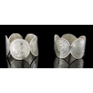 Pair Vintage Mexico Mexican 1913 1914 50 Centavos 800 Silver Coin Napkin Rings