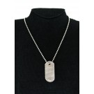 Tiffany & Co Somerset 925 Sterling Silver Dog Tag Pendant Beaded Necklace 20.5"