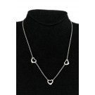 Tiffany & Co Elsa Peretti Sterling Silver 3 Open Heart Pendant Necklace 16.5"