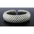 John Hardy Dot Collection Sterling Silver White Enamel Flex Cuff Bracelet 6.75"