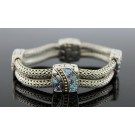John Hardy Kali Lavafire Sea Colorway 18k Gold Sterling Silver Gemstone Bracelet 