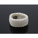 Tiffany & Co Somerset 925 Sterling Silver 10mm Flexible Woven Mesh Ring Size 5
