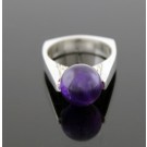 MPC Christoftersen Denmark Brutalist Modernist Sterling Silver Amethyst Ring 6
