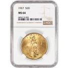 1927 $20 St Gaudens Double Eagle Gold NGC MS64 Brilliant Uncirculated Coin