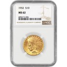 1932 $10 Indian Head Eagle Gold NGC MS62 Uncirculated Coin #006