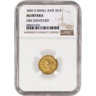 1843 O $2.50 Liberty Head Quarter Eagle Gold Small Date NGC AU Details Scratched