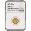 1857 S $2.50 Liberty Head Quarter Eagle Gold NGC AU Details Scratches Coin