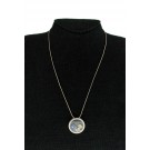 Movado 18k Gold Sterling Silver Floating Charm Pendant Snake Chain Necklace 18"