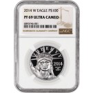 2014 W $100  Proof American Platinum Eagle 1 oz .9995 Fine NGC PF69 Ultra Cameo