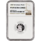1997 W $10 Proof Platinum American Eagle 1/10 oz .9995 Fine NGC PF69 Ultra Cameo