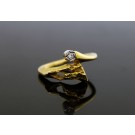 1988 Bjorn Weckstrom Lapponia Finland Brutalist 18k Gold Platinum Diamond Ring 