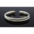 David Yurman Chevron 925 Sterling Silver 10.5mm Hinged Cuff Bracelet Size 7.25"