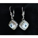 Pair Of LEVIAN 14k White Gold Chocolate & Vanilla Pave Diamond Drop Earrings