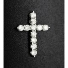 Signed EFFY Classique 18k White Gold .65 tcw Diamond Cross Pendant For Necklace