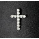 Signed EFFY Classique 14k White Gold .49 tcw Diamond Cross Pendant For Necklace