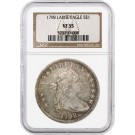 1798 $1 Draped Bust Large Eagle Silver Dollar Knob 9 5 Vertical Lines NGC VF35 