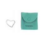 Tiffany & Co Elsa Peretti 925 Sterling Silver Open Heart Key Ring With Pouch