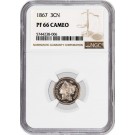 1867 3CN Proof Three Cent Nickel NGC PF66 Cameo Gem Coin