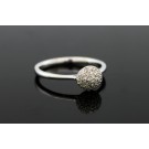 Signed EFFY 14k White Gold Pave Diamond Dome Ring Size 7.25