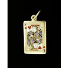Vintage Tiffany & Co 14k Yellow Gold Enamel King Of Hearts Card Charm Pendant