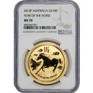 2014 P $100 Australia Lunar Series II Year Of The Horse 1 oz .9999 Gold NGC MS70