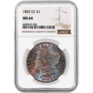 1892 CC Carson City $1 Morgan Silver Dollar NGC MS64 Key Date Toned Coin