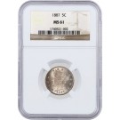 1887 5C Liberty Head V Nickel NGC MS61 Uncirculated Key Date Coin