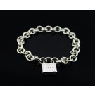 Tiffany & Co 1837 Sterling Silver Padlock Lock Chain Bracelet Size 7.25"