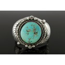 Old Pawn Navajo Native American Sterling Silver Kingman Turquoise Cuff Bracelet