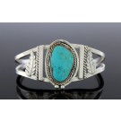 Old Pawn Navajo Native American Sterling Silver Turquoise Cuff Bracelet 48.5g