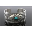Jerome Begay Navajo Native American Sterling Silver Turquoise Cuff Bracelet 39g
