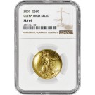 2009 $20 Ultra High Relief St Gaudens Double Eagle 1 oz .9999 Fine Gold NGC MS69