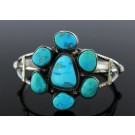 Running Bear Trading Gallup Native American 925 Sterling Turquoise Cuff Bracelet