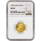 1994 $10 1/4 oz American Gold Eagle NGC MS69 Uncirculated Coin
