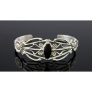 Vintage Jack Whittaker Navajo Native American Sterling Silver Onyx Cuff Bracelet
