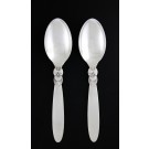 Set Of 2 Georg Jensen Cactus Sterling Silver Large Youth Teaspoons 5 7/8" 